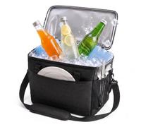 Borsa termica Relaxdays, 30 litri, impermeabile, 2 manici e tracolla, nera