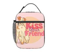Borsa termica riutilizzabile e a prova di perdite per il pranzo, ideale per la Giornata Internazionale del Bacio con un simpatico cane - Perfetta per donne e uomini al lavoro, in ufficio, in viaggi