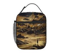 Borsa termica riutilizzabile per il pranzo, a prova di perdite, portatile, per picnic, ufficio, escursionismo, pesca, viaggiatore solitario nelle montagne dorate