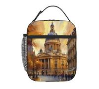 Borsa termica riutilizzabile per il pranzo, a prova di perdite, portatile, per picnic, ufficio, escursionismo, pesca, con scritta "Tramonto al tramonto, strada, Parigi"