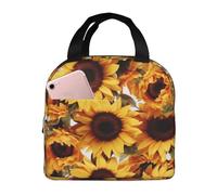 Borsa termica riutilizzabile per il pranzo, bella scatola per il pranzo con girasoli, per donne e uomini, portatile, a tenuta stagna, borsa per il pranzo, contenitori per il pranzo per lavoro, viaggi
