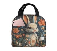 Borsa termica riutilizzabile per il pranzo c'è un coniglio sulla parete modello Lunch Box per donne uomini portatile a tenuta stagna borsa termica per cibo contenitori per il pranzo per lavoro viaggi