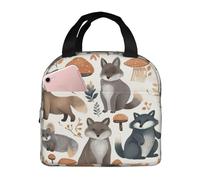 Borsa termica riutilizzabile per il pranzo con animali del procione del bosco per donne uomini portatile a tenuta stagna borsa per il pranzo più fresca contenitori per il pranzo per lavoro viaggi