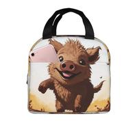 Borsa termica riutilizzabile per il pranzo con cinghiale che salta animazione scatola per il pranzo per donne uomini portatile a tenuta stagna borsa per il pranzo più fresco contenitori per il pranzo