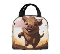 Borsa termica riutilizzabile per il pranzo con cinghiale che salta animazione scatola per il pranzo per donne uomini portatile a tenuta stagna borsa per il pranzo più fresco contenitori per il pranzo