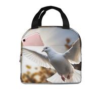 Borsa termica riutilizzabile per il pranzo con colomba bianca che vola al sole scatola per il pranzo per donne uomini portatile a tenuta stagna borsa tote cooler contenitori per il pranzo per lavoro