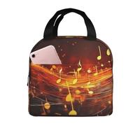 Borsa termica riutilizzabile per il pranzo con fiamma rossa nota musicale scatola per il pranzo per donne uomini portatile a tenuta stagna borsa per il pranzo più fresco contenitori per il pranzo per