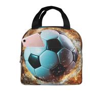 Borsa termica riutilizzabile per il pranzo con pallone da calcio che vola in aria scatola per il pranzo per donne uomini portatile a tenuta stagna borsa per il pranzo più fresco contenitori per il