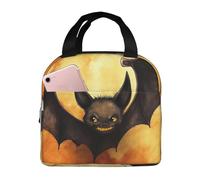 Borsa termica riutilizzabile per il pranzo con pipistrello di Halloween per donne uomini portatile a tenuta stagna borsa per il pranzo più fresco contenitori per il pranzo per lavoro viaggi all'aperto