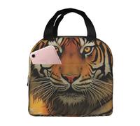 Borsa termica riutilizzabile per il pranzo con tigre solare che sorge per donne uomini portatile a tenuta stagna borsa per il pranzo più fresca contenitori per il pranzo per lavoro viaggi all'aperto