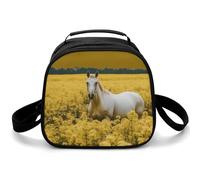 Borsa termica riutilizzabile per il pranzo da donna, borsa termica per il pranzo, per uomini, cavalli nei campi, borsa termica per il pranzo, contenitore per il pranzo a prova di perdite, per lavoro
