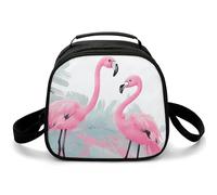 Borsa termica riutilizzabile per il pranzo da donna, borsa termica per il pranzo, per uomo, con fenicottero, a prova di perdite, per lavoro, picnic, viaggi