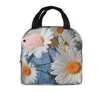 Borsa termica riutilizzabile per il pranzo elegante primavera margherita fiori Lunch Box per donne uomini portatile a tenuta stagna borsa per il pranzo più fresco contenitori per il pranzo per lavoro