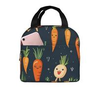 Borsa termica riutilizzabile per il pranzo Happy Carrot Lunch Box per donne uomini portatile a tenuta stagna borsa per il pranzo più fresco contenitori per il pranzo per lavoro viaggi all'aperto