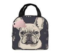 Borsa termica riutilizzabile per il pranzo I Love Bulldog francese, per donne e uomini, portatile, a prova di perdite, borsa termica per il pranzo, contenitori per il pranzo per lavoro, viaggi