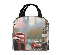 Borsa termica riutilizzabile per il pranzo Londra Impression Lunch Box per donne uomini portatile a tenuta stagna borsa per il pranzo più fresco contenitori per il pranzo per lavoro viaggi all'aperto
