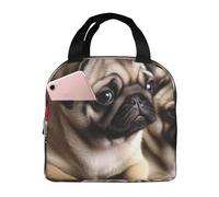 Borsa termica riutilizzabile per il pranzo, per cuccioli, carlino, per donne e uomini, portatile, a tenuta stagna, borsa per il pranzo, contenitori per il pranzo, per lavoro, viaggi, attività