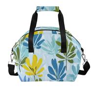 Borsa termica riutilizzabile per il pranzo, per donne e adulti, impermeabile, termica, con tracolla rimovibile, per lavoro, picnic, spiaggia o viaggi, Gloriosa superba, ciano, azzurro