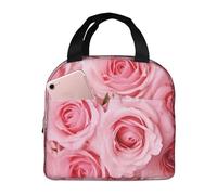 Borsa termica riutilizzabile per il pranzo rosa con rose fresche scatola per il pranzo per donne uomini portatile a tenuta stagna borsa per il pranzo più fresco contenitori per il pranzo per lavoro