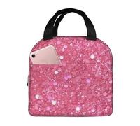 Borsa termica riutilizzabile per il pranzo scintillante rosa glitterato scatola per il pranzo per donne uomini portatile a tenuta stagna borsa per il pranzo più fresco contenitori per il pranzo per