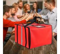 Borsa termica rossa riutilizzabile per la consegna di pizza, ideale per