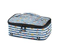 Borsa termica termica blu a righe bianche costiere pirata teschio Lunch Box per ragazzi scuola loncheras Bonitas termicas para Mujer