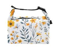 Borsa termica termica per il pranzo, motivo: fiori narcisi, girasole, farfalle, ragazze, per cucina e università