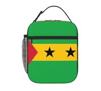 Borsa termica versatile con bandiera di Sao Tome e Principe, elegante e durevole, adatta per lavoro, viaggi e scuola