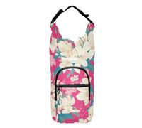 Borsa termica versatile con fiori e bianchi rosa caldo con porta bottiglia d'acqua per bottiglie d'acqua Supporto per bottiglie d'acqua Adatto a bottiglie da 20/24/32/4 once
