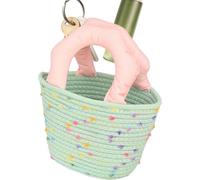 Borsa tessuta da donna - Borsa a mano tessuta | Borsa a tracolla fatta a mano con corda di cotone e pois colorati | borsa a tracolla tessuta | Borsa a mano artistica da viaggio, Verde, Consulte la