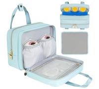 Borsa tiralatte indossabile con scomparto refrigerante, borsa da viaggio per latte materno compatibile con Willow, Elvie, Medela Pump & Momcozy S12 Pro e biberon, Blu, Medium to Large, casual