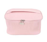 Borsa toilette viaggio impermeabile in pelle PU grande capacità borse cosmetiche borsa donna borsa per il trucco con cerniera borsa per il trucco, Default