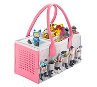 Borsa Toniebox, Valigia con Manico, per Toniebox Starter Set e Figure di Tonie, Organizzatore di Copertura Accessori Contiene 30+ Figure (grigio + rosa)