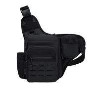 Borsa toracica tattica Borsa da pesca con esca Sling pack Sport all'aria aperta Borsa a tracolla Spalla Vita Escursionismo Viaggio Uomo(Black)