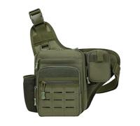 Borsa toracica tattica Borsa da pesca con esca Sling pack Sport all'aria aperta Borsa a tracolla Spalla Vita Escursionismo Viaggio Uomo(Green)