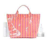 Borsa tote a righe - Grande borsa impermeabile e dall'aspetto brillante - grande borsa portatile | per donne, , viaggi, lavoro, sport, piscina, scuola, università, Rosa Orangiato, Se référer au