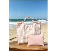Borsa tote a righe vintage e borsa di stoccaggio piccola abbinata, borsa della spesa riutilizzabile e durevole, adatta per uso quotidiano, eventi in chiesa, viaggi e lavoro, può essere utilizzata come