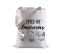 Borsa tote a tema unicorni, motivo: unicorno, narvalo, rinoceronte, borsa per la spesa, regalo per amanti degli unicorni, Unicorni., 35cm ( 13.78 inch ) * 38 cm ( 14.96 inch)