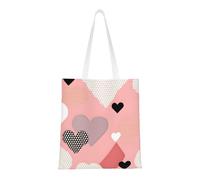 Borsa tote astratta con grafico d'amore. Tela leggera, doppi manici, elegante borsa tote da donna, perfetta per lo shopping, il lavoro e il trasporto quotidiano.