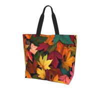 Borsa tote autunnale con foglia d'acero borse a tracolla da donna borse per la spesa colorate borse per la spesa resistenti all'acqua grande borsa con tasca interna per lavoro, viaggi, scuola