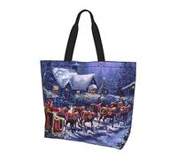 Borsa tote blu mare con vita marina con manici Borsa tote riutilizzabile per donne insegnante madre come regalo lavabile
