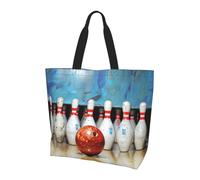 Borsa Tote Bowling Printed Borsa A Tracolla Grande Lavabile Con Manici Borsone Da Viaggio, Per Spiaggia, Lavoro, Quotidiano Vita, Shopping