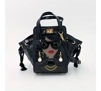 Borsa Tote Chic per Donne con Stile Cartoon - Lusso con Motivo Pietra, e Frange - Disponibile in Blu Reale, Grigio, Rosa