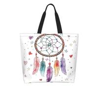 Borsa Tote Colorful Dream Catcher With Feathers Artwork Donna Borse A Mano Elegante Borsetta Impermeabile Borsa A Tracolla Per Uso Quotidiano Viaggi Lavoro