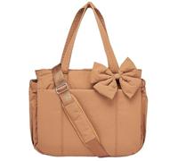 Borsa Tote Con Fiocco Crush, Borsa Tote Con Fiocco Crush Soffice For Donna, Borsa A Tracolla Trapuntata E Gonfia Da 26 Litri For Il Lavoro Quotidiano(Brown)