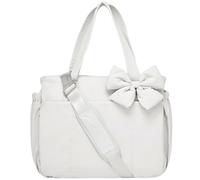 Borsa Tote Con Fiocco Crush, Borsa Tote Con Fiocco Crush Soffice For Donna, Borsa A Tracolla Trapuntata E Gonfia Da 26 Litri For Il Lavoro Quotidiano(White)