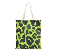 Borsa tote con stampa leopardata verde nera con tasche per le donne con tasche con manici borse in tela riutilizzabili regalo di nozze