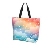Borsa tote da donna arcobaleno nuvola borse a tracolla Galaxy Star borse per la spesa impermeabile grande borsa con tasca interna per lavoro, viaggi, scuola