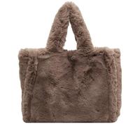 Borsa tote da donna Borsa tote fuzzy in peluche con doppia tracolla solida invernale di capacità Borse casual ed eleganti da donna