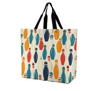 Borsa tote da donna con birilli da bowling colorati, borsa a tracolla casual di grande capacità, borsa a mano per la spesa, i viaggi e il lavoro.